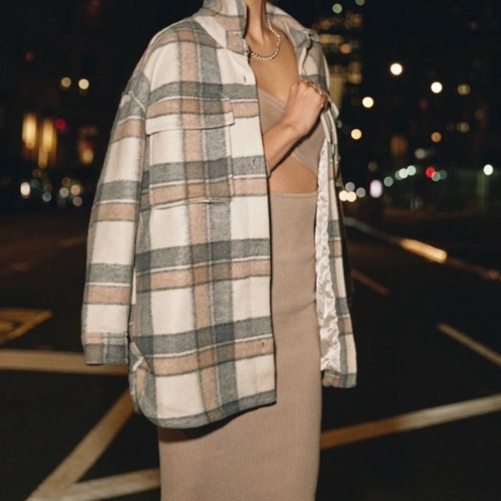 Abercrombie & Fitch Thick/Layered Plaid Shacket